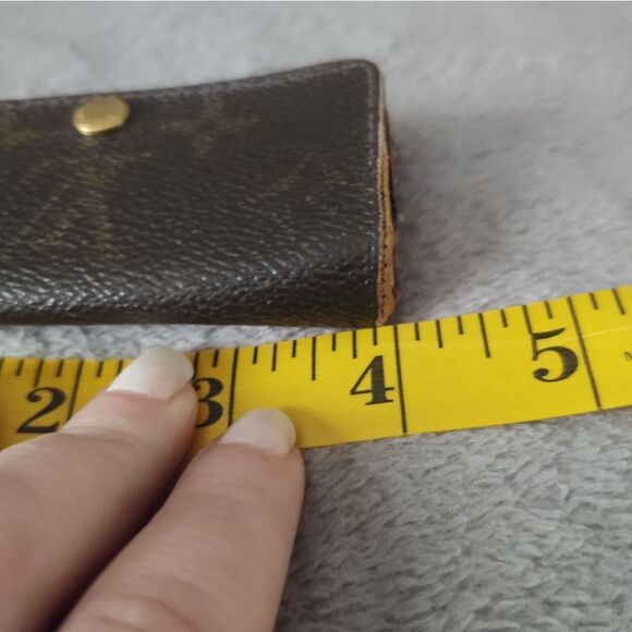 LV Louis Vuitton Brown Pebble Leather Signature Print Key Holder Wallet need TLC - Picture 8 of 9
